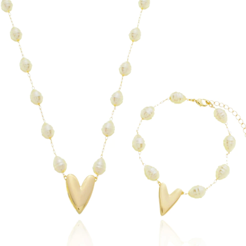 Conjunto Colar Pulseira Pearl Romance - comprar online