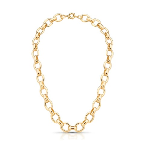 Colar Soho — Elos Ovais Lisos Banhado a Ouro 18k