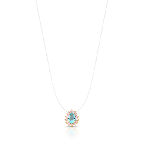 Colar Gotinha Azul Topázio Dourado - comprar online