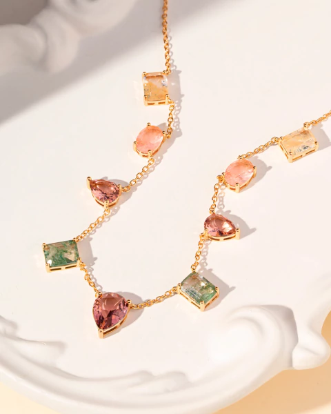 Colar Pingentes Aquarela Dourado - comprar online