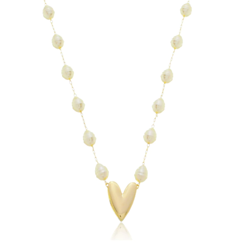 Colar Pearl Romance Dourado