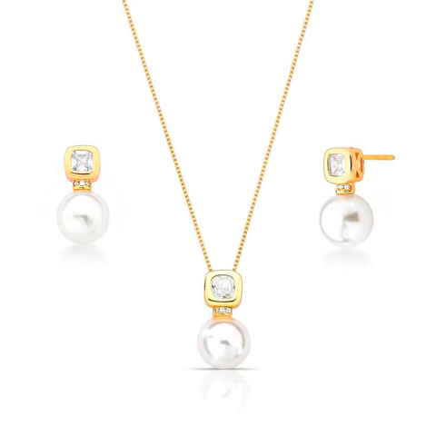 Conjunto Pérola Anne Dourado - comprar online