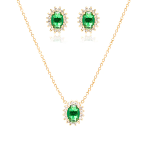 Conjunto Esmeralda Dourado - comprar online