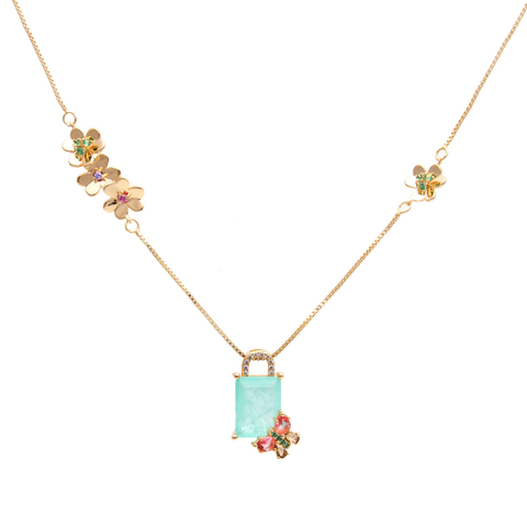 Colar Jardim Florido Dourado