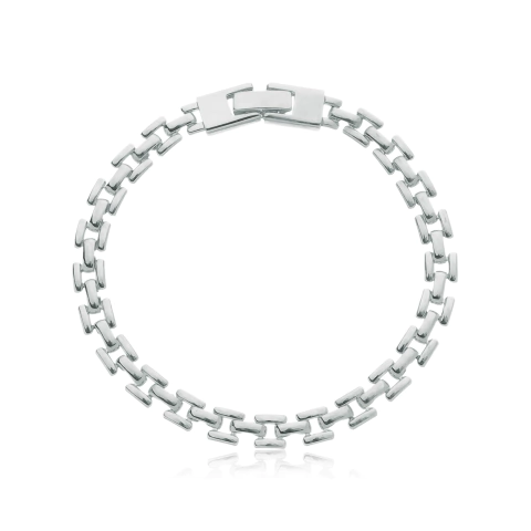 Pulseira Clock Prateada