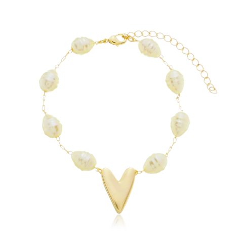 Pulseira Pearl Romance Dourada