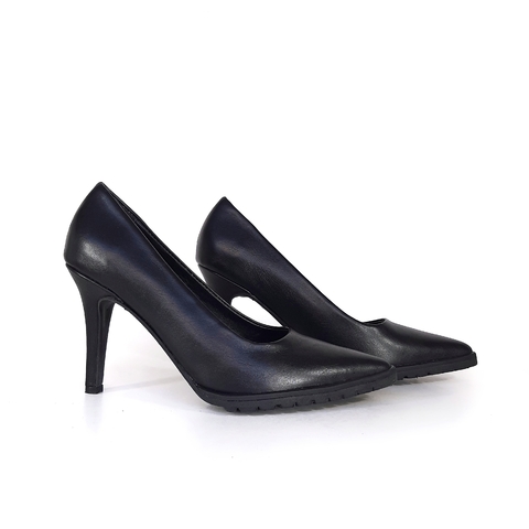 Stiletto cuero negro : Avezzano