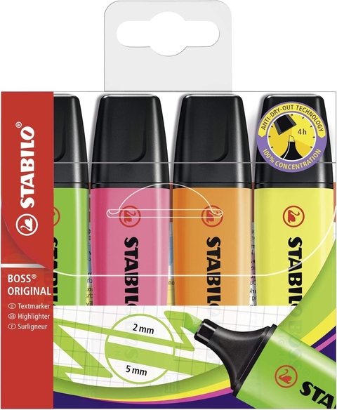 RESALTADOR STABILO BOSS X4 FLUOR
