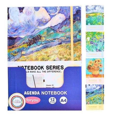 CUADERNO TAPA DURA A4 VAN GOGH 80H.RAYADO