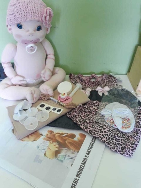 kit aula bebe modelado e articulado de pano