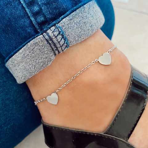 Tobillera Corazones