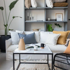 PACK X 3 ALMOHADONES 2 LISOS Y 1 RAYADO TUSOR (1 de 40x60 y 2 de 50x50) - comprar online