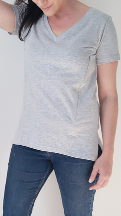 Remera Juana Gris Melange - MOM LUNE