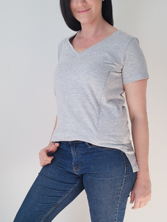 Remera Juana Gris Melange - tienda online