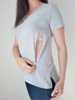 Remera Juana Gris Melange - comprar online
