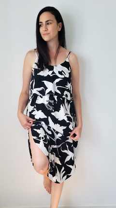 Vestido Amber Negro con Blanco - MOM LUNE