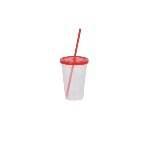 VASO TRANSPARENTE CON TAPA Y SORBETE COLOR en internet