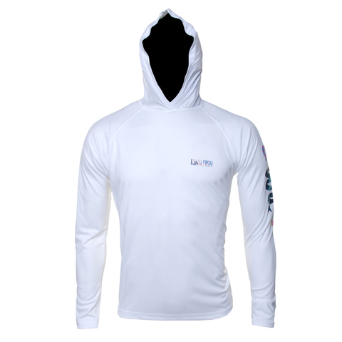 Remera Kiiing Adventure Hombre Con Capucha Dry Blanco