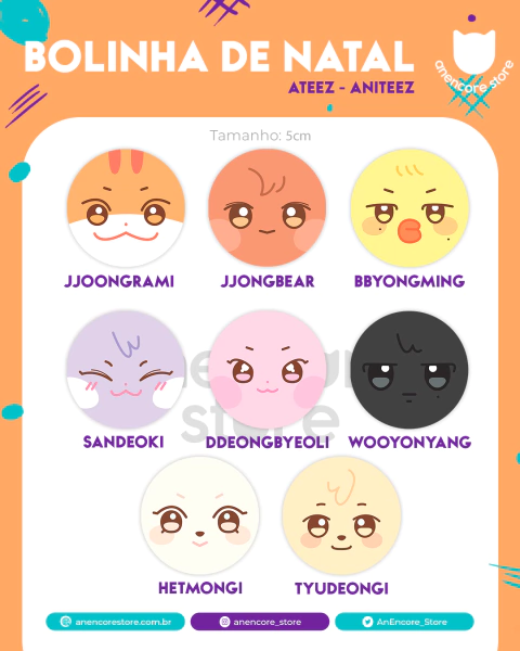 Bolinha de Natal Ateez - Aniteez - comprar online