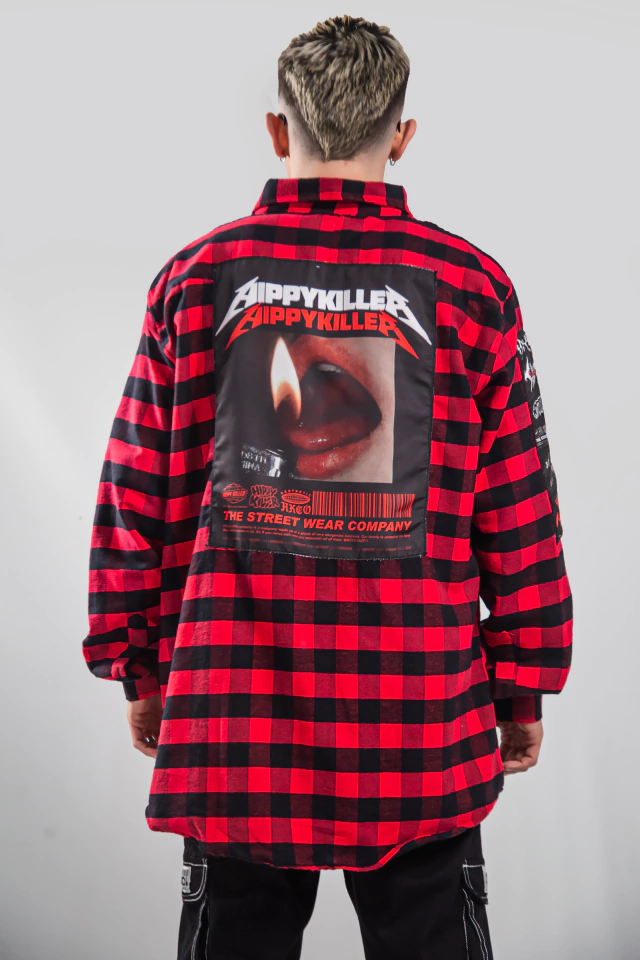Camisa leñadora con parches de Hippy Killer Company — imagen 4