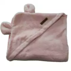 Manta con Capucha Orejitas Rosa
