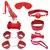 KIT SADO E FETICHE COM 7 PEÇAS VERMELHO