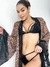 ROBE SENSUAL ESTAMPADO ONÇA EM TULE E BORDADO na internet