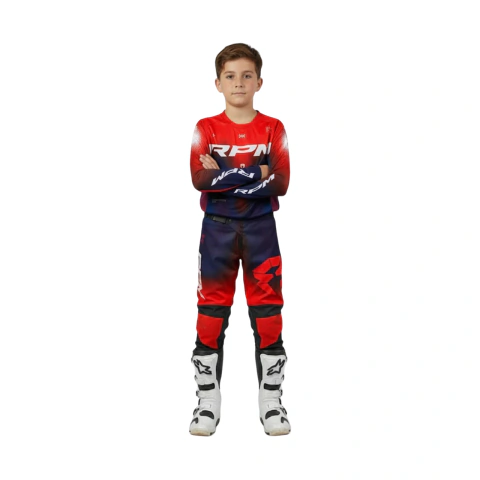CONJUNTO DE MOTOCROSS NIÑO HEAT ROJO