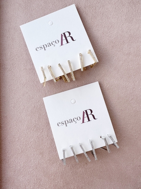 kit argolas quadradas crevejadas