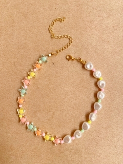 colar pérolas com estrelas