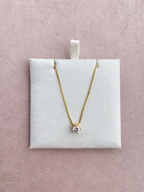 colar ponto de luz folheado a ouro 18k