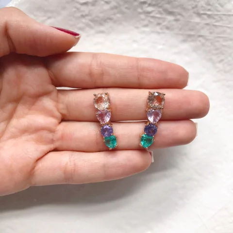 Ear cuff corações e círculos