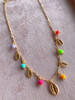 colar búzios bolinhas coloridas - comprar online