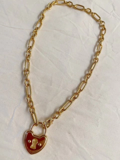 Colar coração fechadura  - comprar online