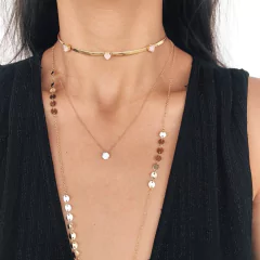 Choker três corações rose - comprar online