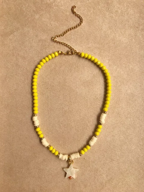 Colar cristais com estrela em madrepérola