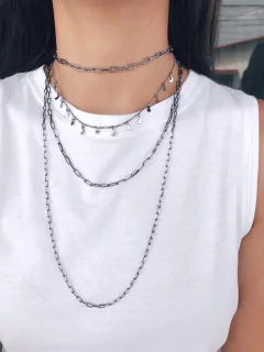 Choker trama quadrada Ródio - comprar online