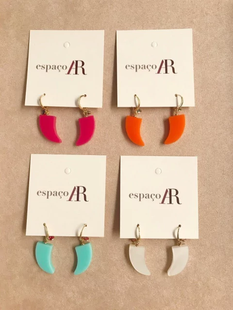 Mini argola dentes coloridos