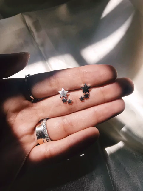 Ear cuff trio estrela em prata 925