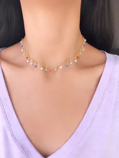 Choker pedrinhas coloridas - comprar online