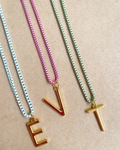 Pingente letra folheado - comprar online