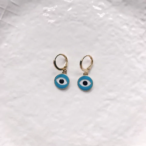 Mini argolinha olho grego azul