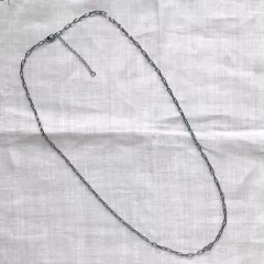 Colar trama quadrada longo ródio