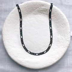 Colar elo português ródio negro