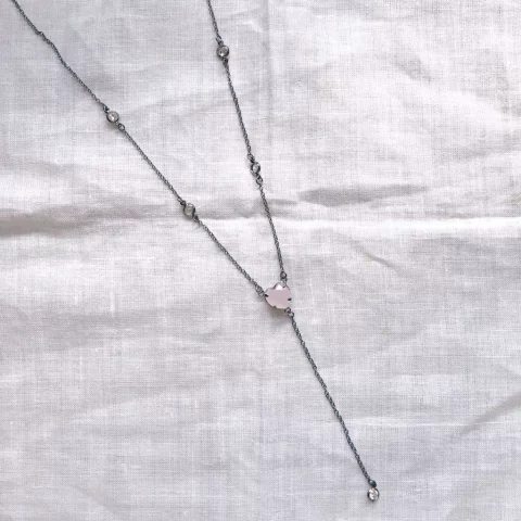 Gravatinha coração rosa ródio