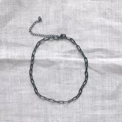 Choker trama quadrada Ródio