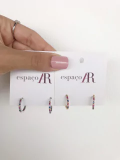 Argolinhas quadradas Rainbow