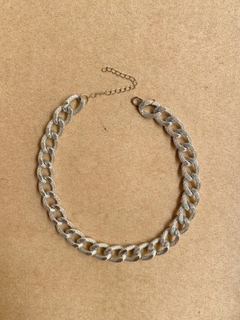 choker corrente prateada grossa