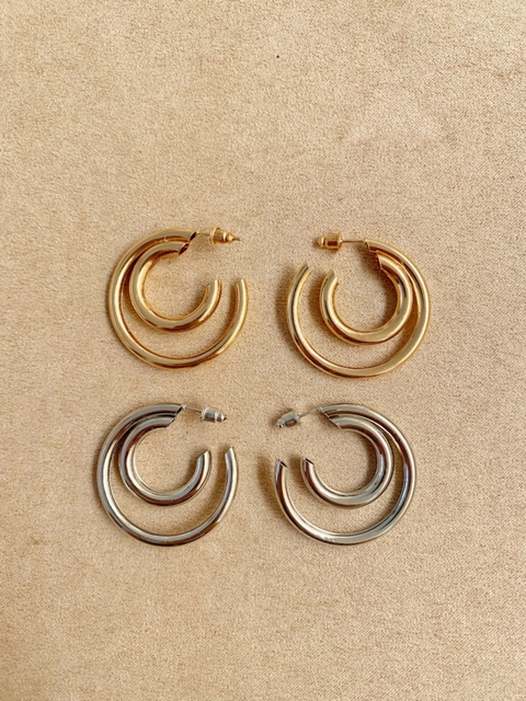 argola maciça dupla