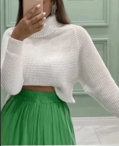 Blusa Croped Crochê - Mavi Moda Feminina